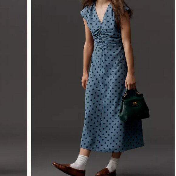 Anthropologie - Lisa Says Gah Felicity Polka Dot Dress - Oxford Dot - Picture 1 of 4